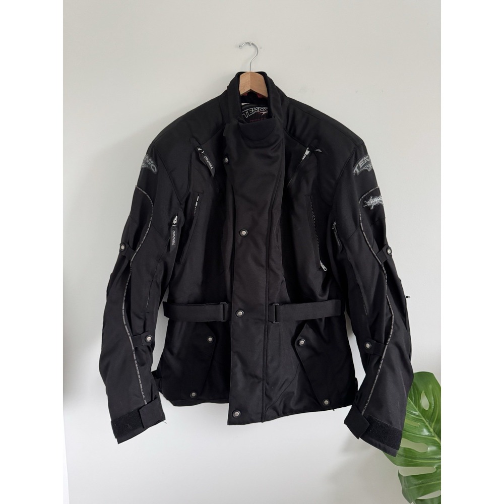 Men's Black Motorcycle‎ TEKNIC Freeway Jacket With Armor And Liner XL (44) E.U.C